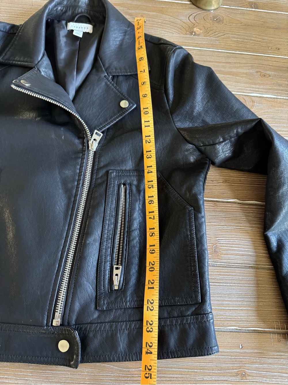 Topshop Black Jacket with Leather Trim - Picture 7 of 9